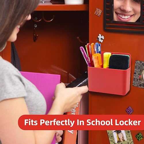 Miniatura 25 de Soporte magnético para bolígrafo, paquete de 2 soportes magnéticos de borrado en seco con compartimentos generosos, marcador de almacenamiento Verde