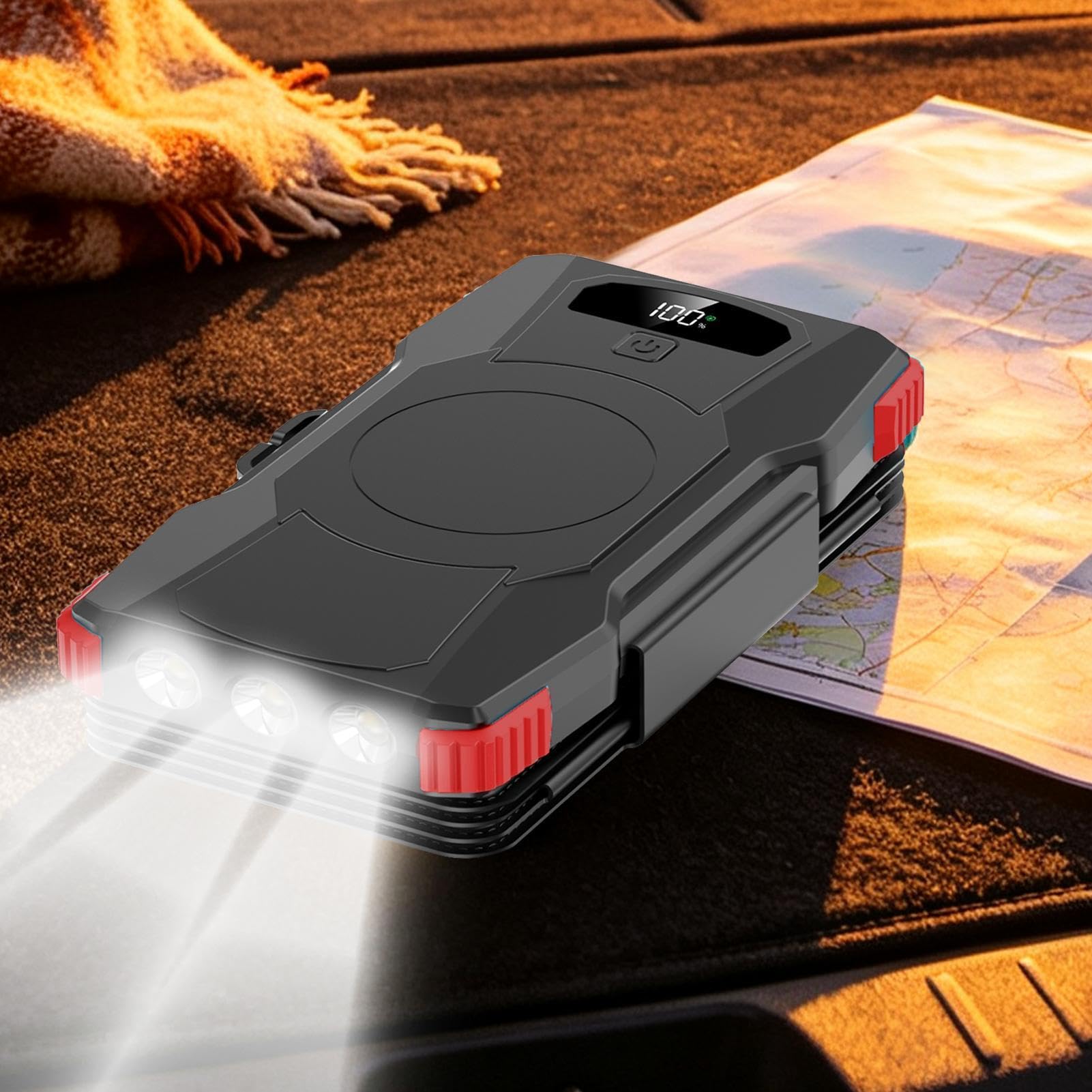 Batteria Esterna Solare Batteria 20000 mAh con Torcia LED