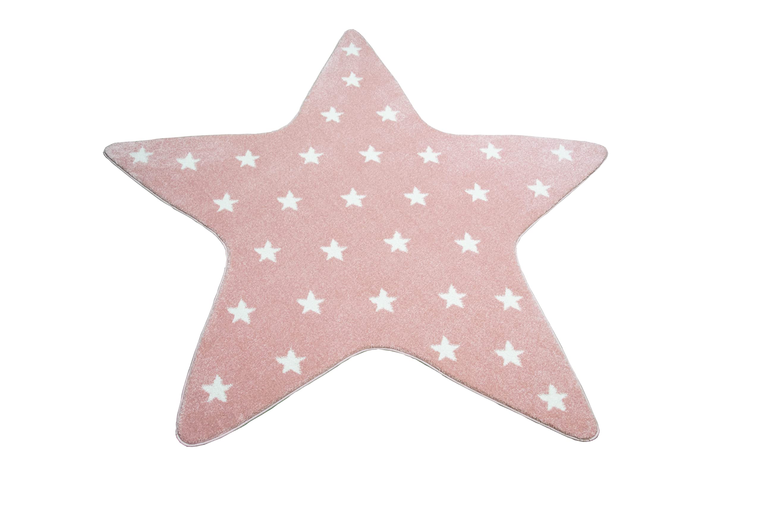 Teppich-Traum Alfombra de Juego Infantil Estrella en Rosa con Estampado de estrellitas Blancas, 120 cm rodondo