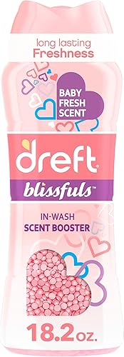 Dreft Blissfuls - Perlas potenciadoras de aroma para lavar la ropa, aroma fresco para bebé, 18.2 onzas