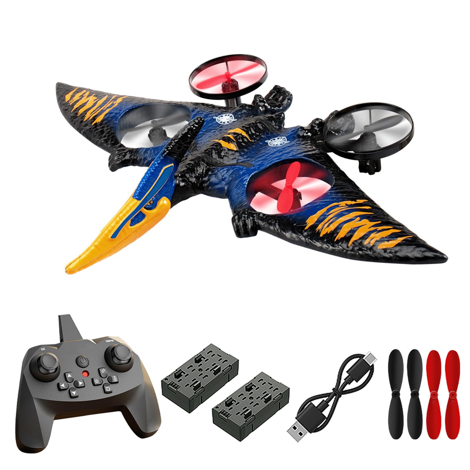 Pterodactyl Drone Dragon Toys Drones for Kids and Adults Easy to Flying Dinosaur Toys Remote Controlled Aircraft for Beginners Hobby RC Plane Toys Birthday Gifts for Boys 8-12