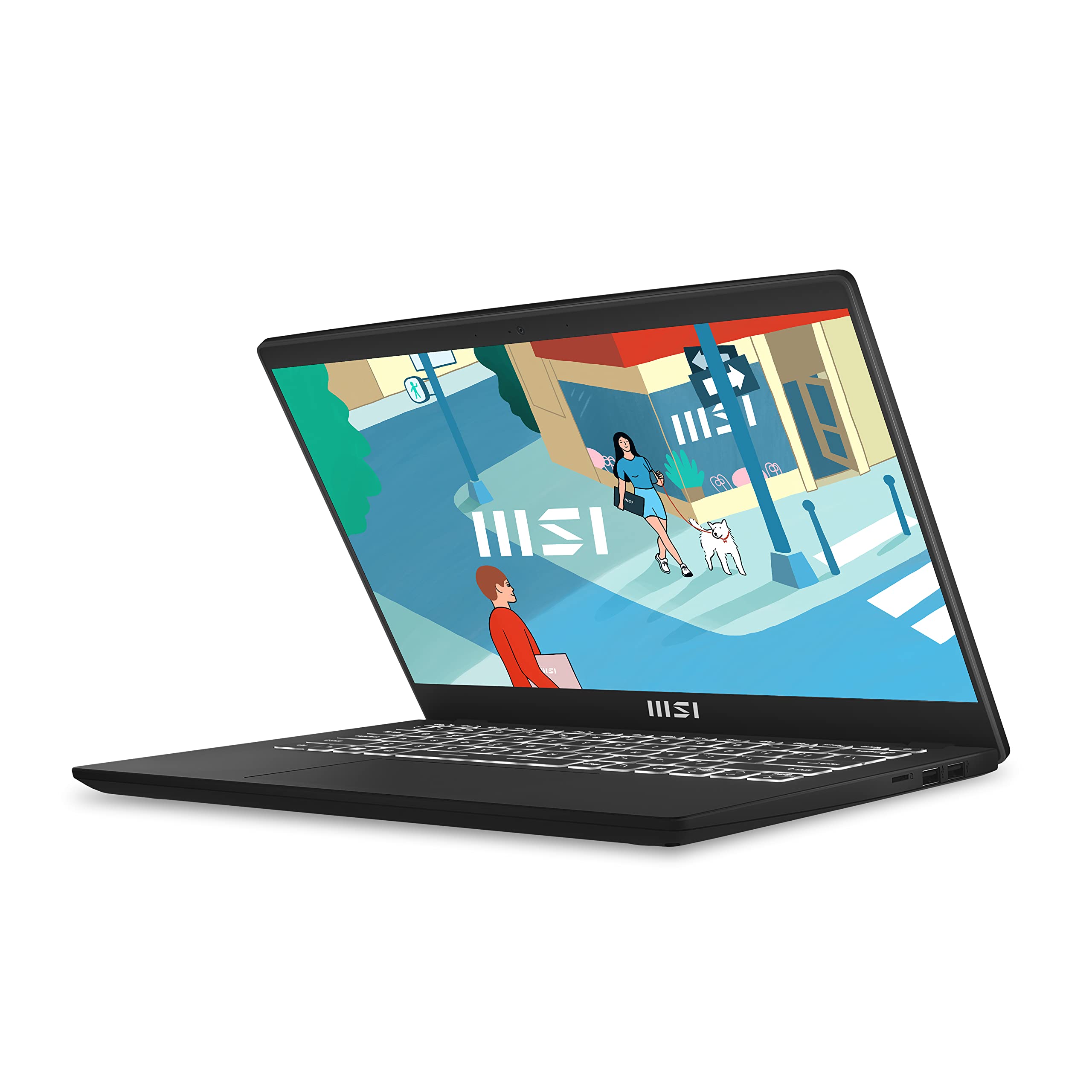 MSI Modern 14 C13M-613IT, Ordinateur Portable 14" FHD 60Hz, Intel i7-1355U, Intel Iris XE, RAM 16 Go DDR4 3200 MHz, 512 Go SSD PCIe3, WiFi 6, Win 11 Home, Disposition et Garantie ITA, Noir