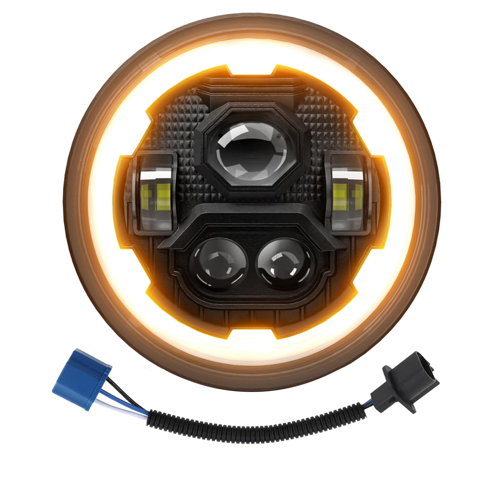 Amazon | 7インチオートバイLEDヘッドライトDOT SAE承認、ハーレー