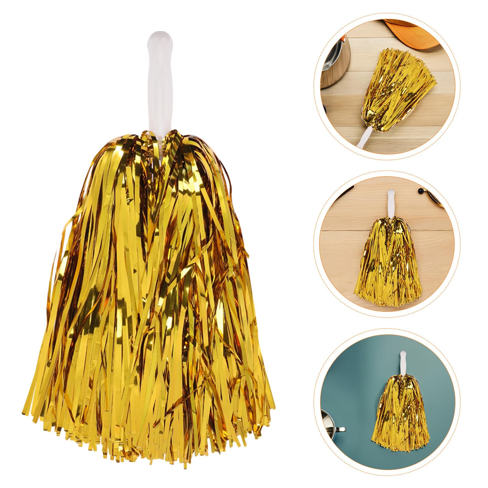 Alipis 24 Pompones Metálicos para Animadoras con Mango Corto 25 Gramos Color Dorado Accesorios para Porristas y Equipos Deportivos Ideales para Fiestas Baile y Animación Deportiva — view 9