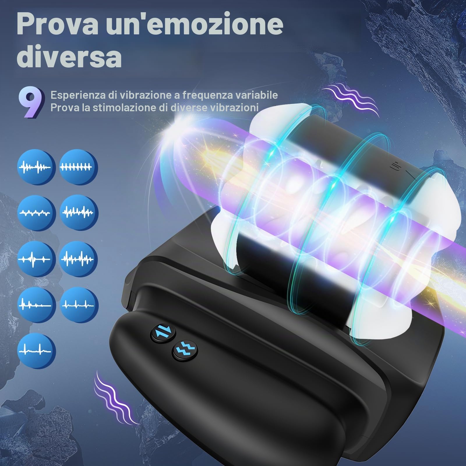 Masturvatore per Uomo Sex Toys, Masturbatore Maschile Vibratore per Uomo Professionale, Masturbatore per Pene Automatico con 9 Modi di Vibrazione, Masturbazione Maschile Toys Sessuali per Uomini