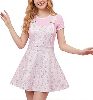 Women's Suspender Dress Adjustable Suspenders Skirt Cartoon Printed Overalls