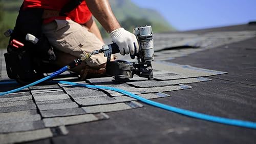 Miniatura 3 de Amflo 13-100AE Manguera de aire de poliuretano, color azul, 300 PSI, 3/8 pulgadas x 100 pies con terminaciones giratorias MNPT de 1/4 pulgadas y