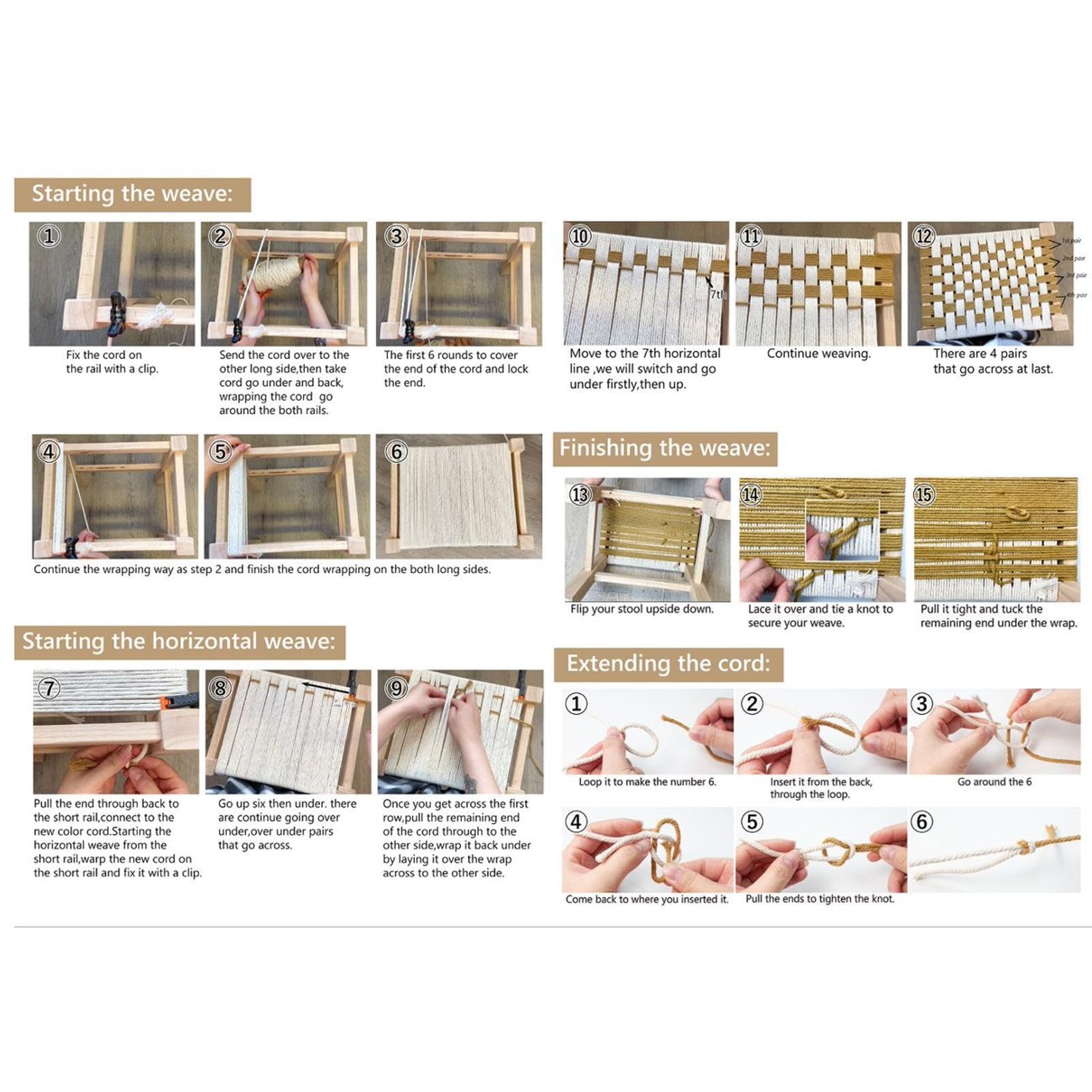 Kit Per Sgabello Fai Da Te Adatto Ai Principianti Ed Educativo | Set Creazione Sgabello Scaletta Per La Tessitura Casa Comodino Ingresso Studio Laboratori Corsi D'Arte