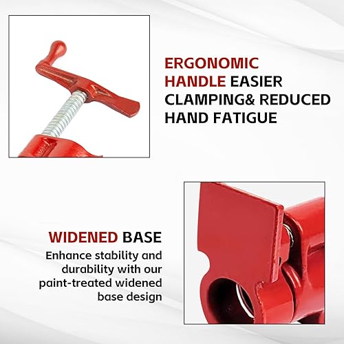 Miniatura 4 de Abrazaderas de tubo de 34 pulgadas para carpintería de hierro fundido de alta resistencia abrazaderas de tubo de liberación rápida para carpintería,