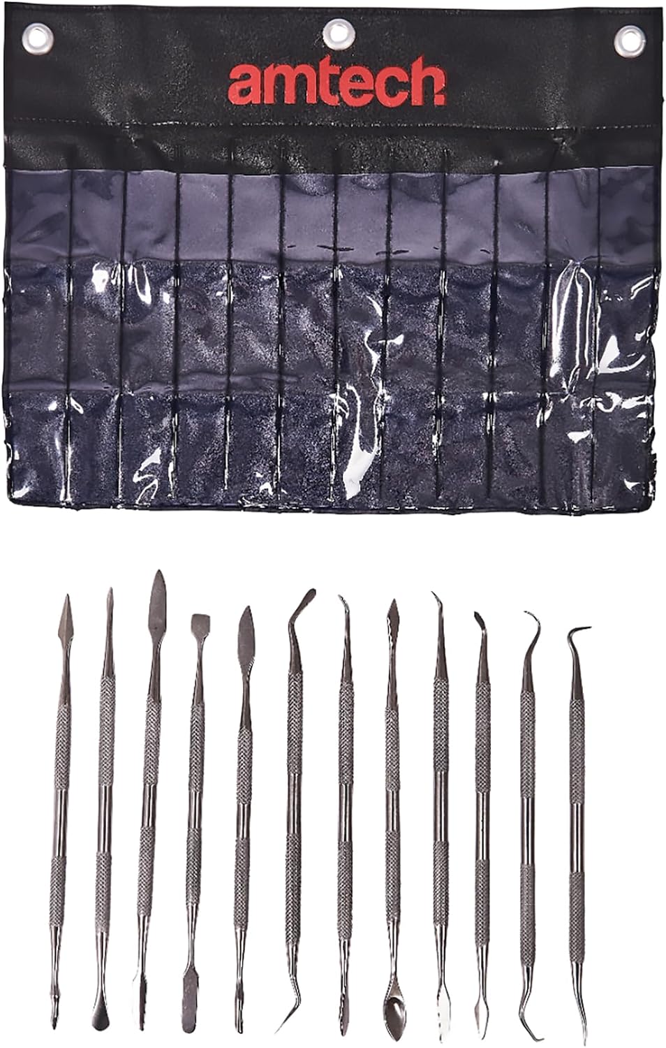 Amtech R0330 Wax Carving Tools, 24 Assorted Sculpting Tools, Hobby & Craft Wax Carving Set Made from Stainless Steel