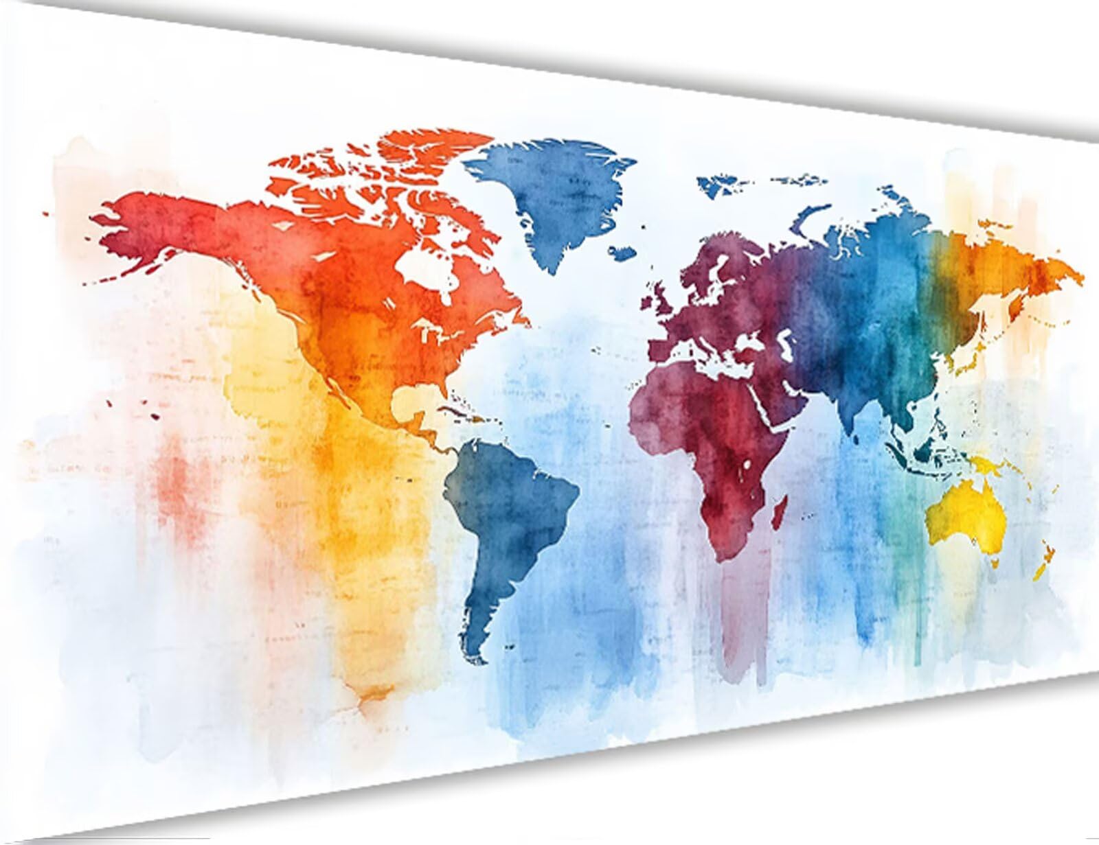 Malowanie według numerów dla dorosłych mapa świata Paint by Numbers Kit DIY Color Hobby Creative Adults, malowanie numerowane pędzlami i akrylem, dekoracja ścienna domu prezent 40 x 80 cm LE-1116