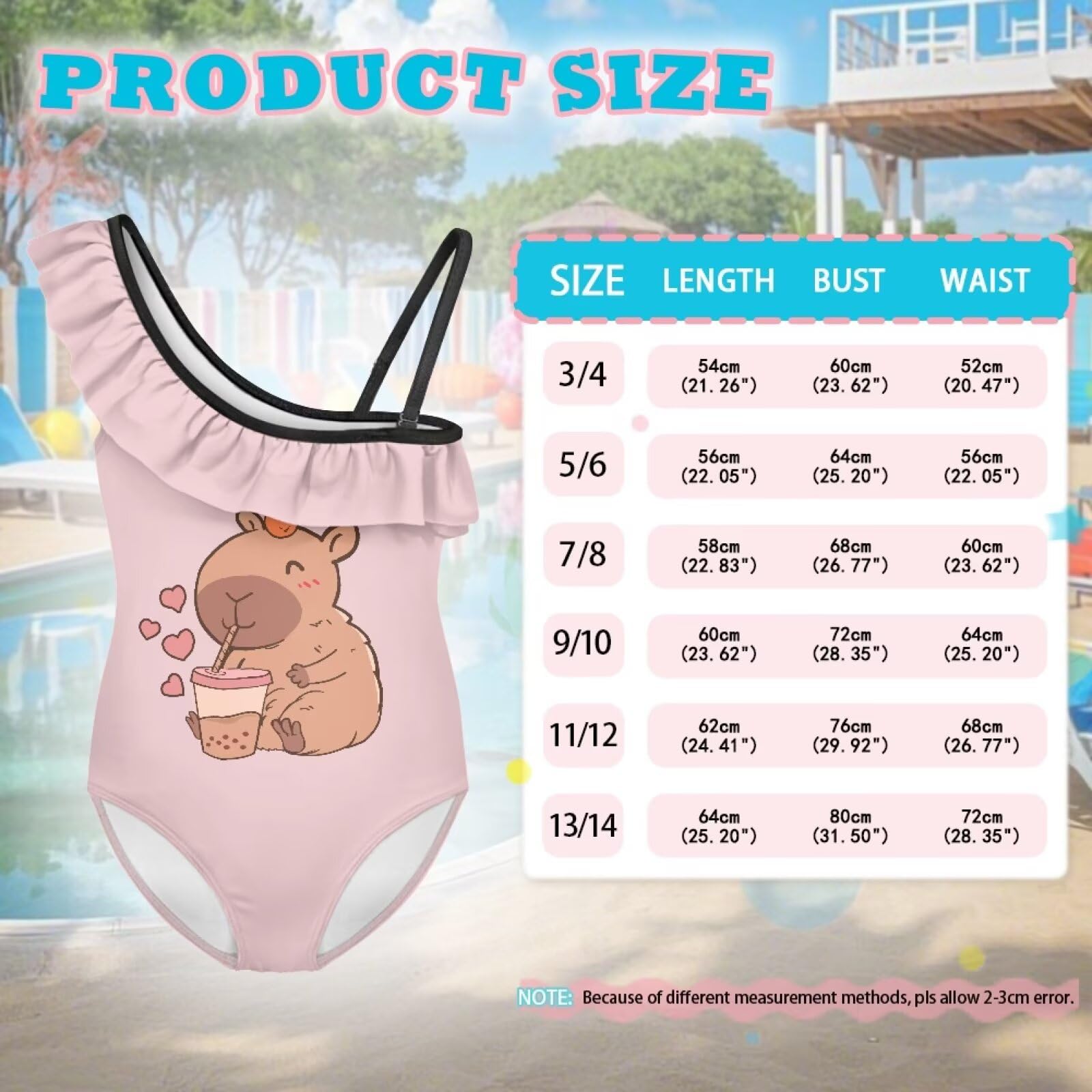 Costume da bagno intero per ragazze, con volant, 1 spalla, costume da bagno intero per adolescenti 2025, costume da bagno atletico estivo età 3-15 anni