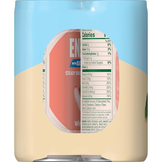 V8 Energy with Electrolytes White Peach Energy Drink, 8 Fl Oz Can, 6 Pack (24 Pack)