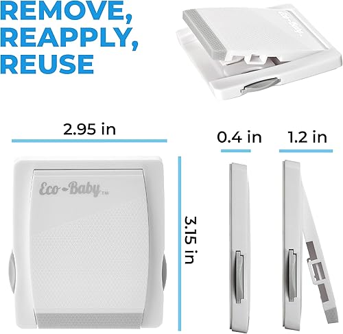 Miniatura 7 de Eco-Baby Cerradura de puerta corredera, paquete de 4 cerraduras de seguridad a prueba de niños para puertas de vidrio (gris)