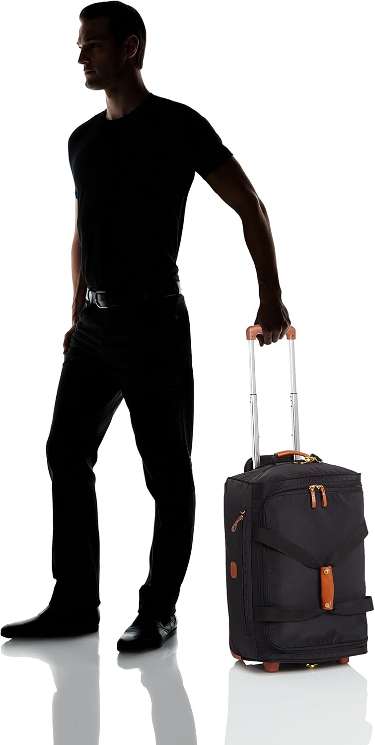 Bric’s X-Bag 21” Rolling Duffel, Water-Resistant Recycled Nylon Carry-On with Silent Wheels & Leather Details - Image 4