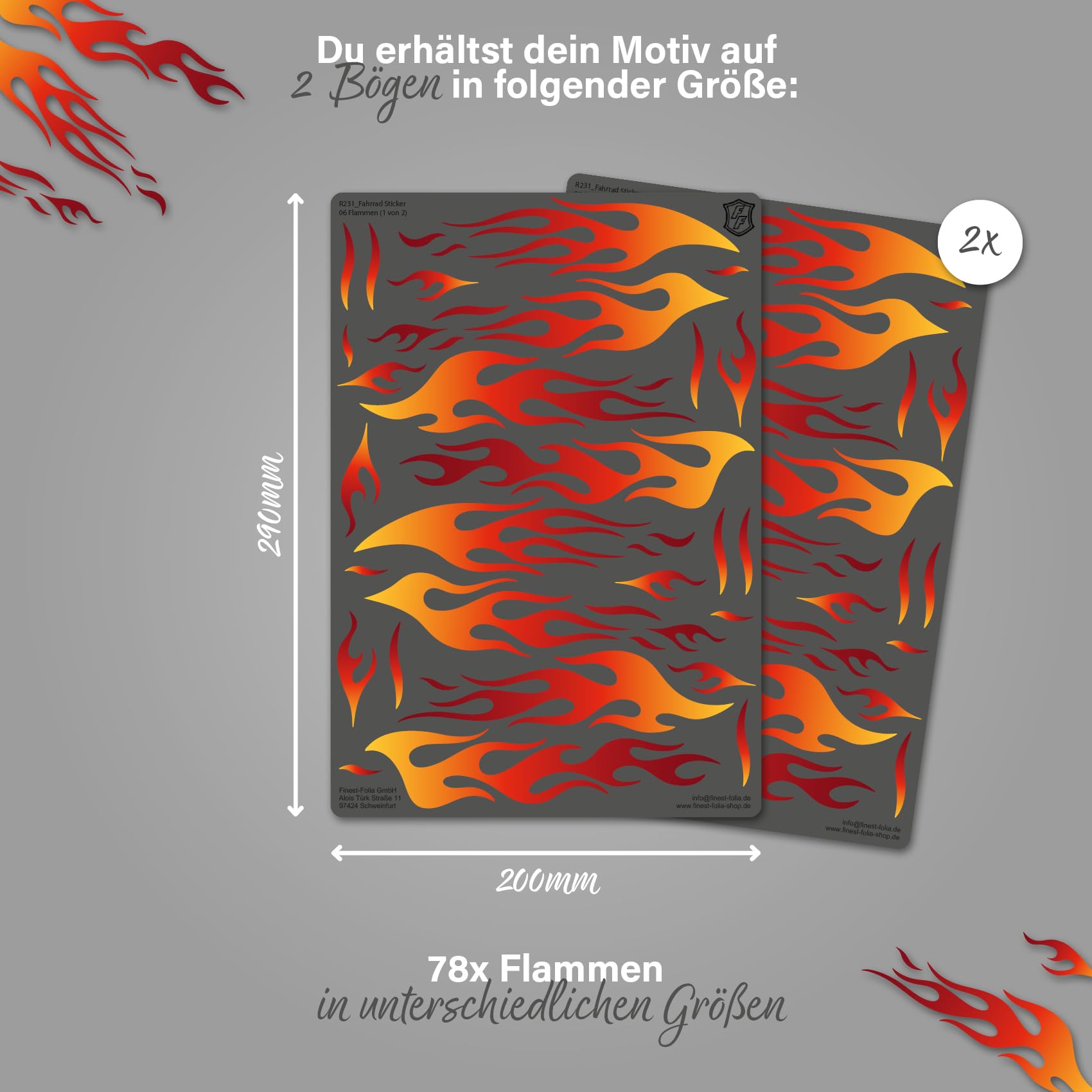 Finest Folia Set di adesivi per bicicletta per bambini, bici da corsa, per bambini, ragazze, ragazzi, decorazione per bicicletta, resistente alle intemperie, impermeabile R231