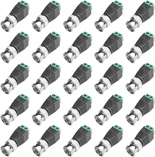 ACBalun83 28 Count Gold-Plated BNC Male-to-Male Coaxial Cat5/Cat6 Camera CCTV Security Camera Connector Adapter