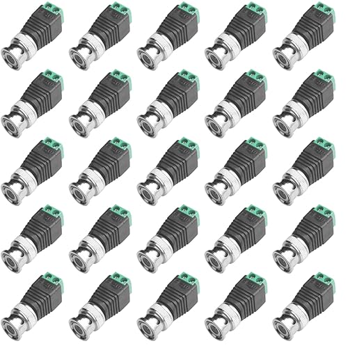 Adaptador de conector de cámara CCTV de seguridad CCTV de 28 unidades chapado en oro macho a macho coaxial Cat5Cat6