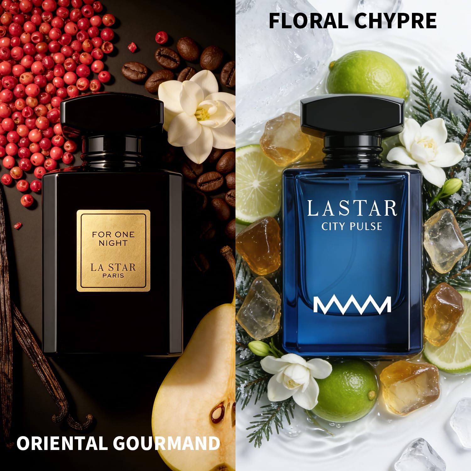 LASTAR 55 ml*2 eau de toilette fragancia, perfume para mujeres y hombres, duradero - encantador - tamaño de viaje, adecuado para Año Nuevo, Día de San Valentín, regalos de cumpleaños