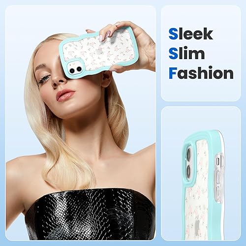 Miniatura 3 de ZCDAYE Funda floral compatible con iPhone 11, patrón de flores estéticas y bonita funda rizada con forma ondulada para mujeres y niñas, funda de TPU