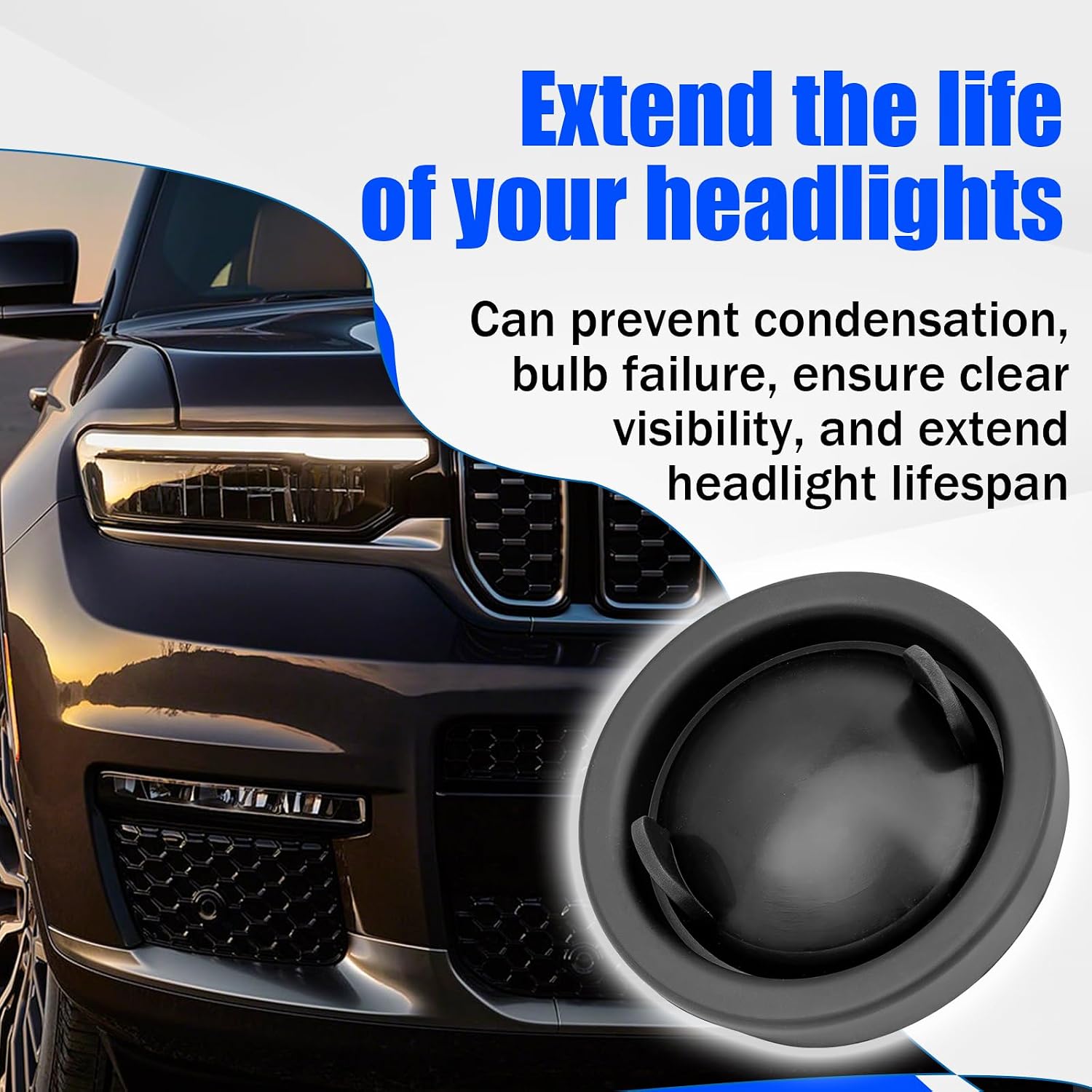 68354272AA Headlight Dust Cover Cap, for 2017-2022 Jeep Grand Cherokee WK Dustproof Lamp Protection, Replace Part Number 170086