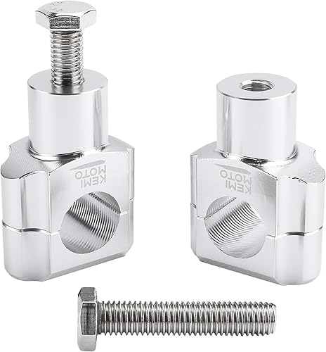 Vista 2 de KEMIMOTO Sujetadores para elevar el manubrio, de 1 pulgada para Kawasaki Suzuki Yamaha Honda., Plateado