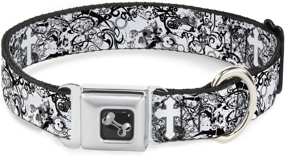 Buckle-Down Seatbelt Buckle Dog Collar - Orthodox Chaos - 1.5" Wide - Fits 16-23" Neck - Medium