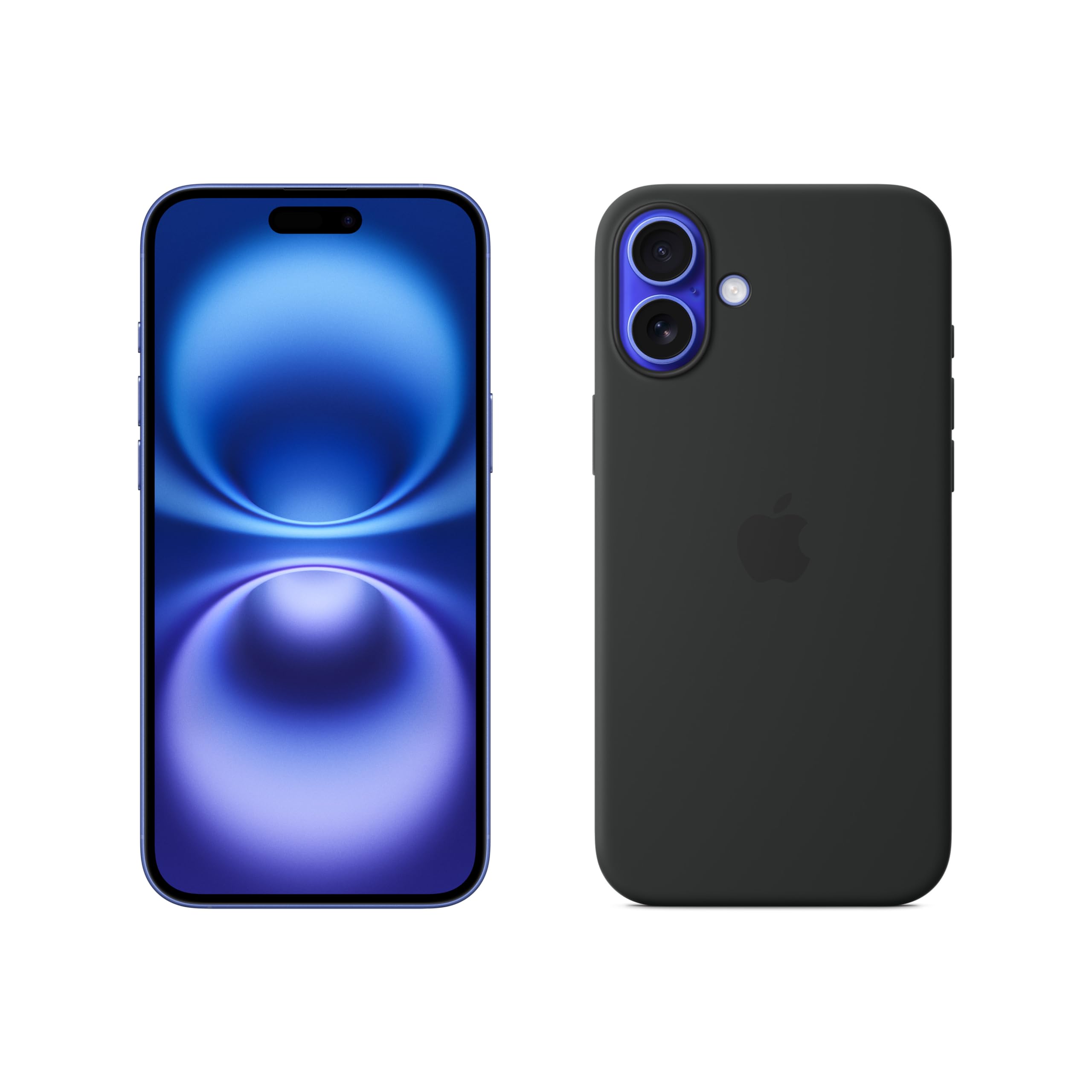 Apple iPhone 16 PlusB - Ultramarin + Silikon Case mit MagSafe – Schwarz 256 G