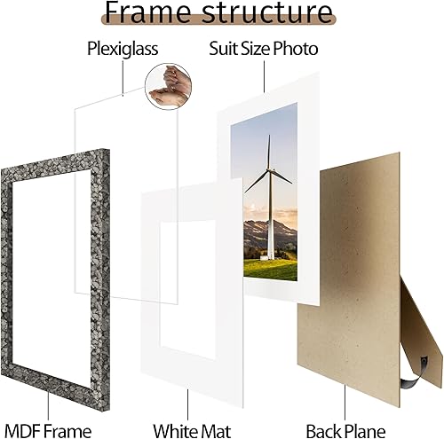 Miniatura 504 de Picrit - Juego de 12 portarretratos de 5 x 7 pulgadas para colgar en la pared o exhibir sobre una mesa, para fotos de 4 x 6 con paspartú o 5 x 7