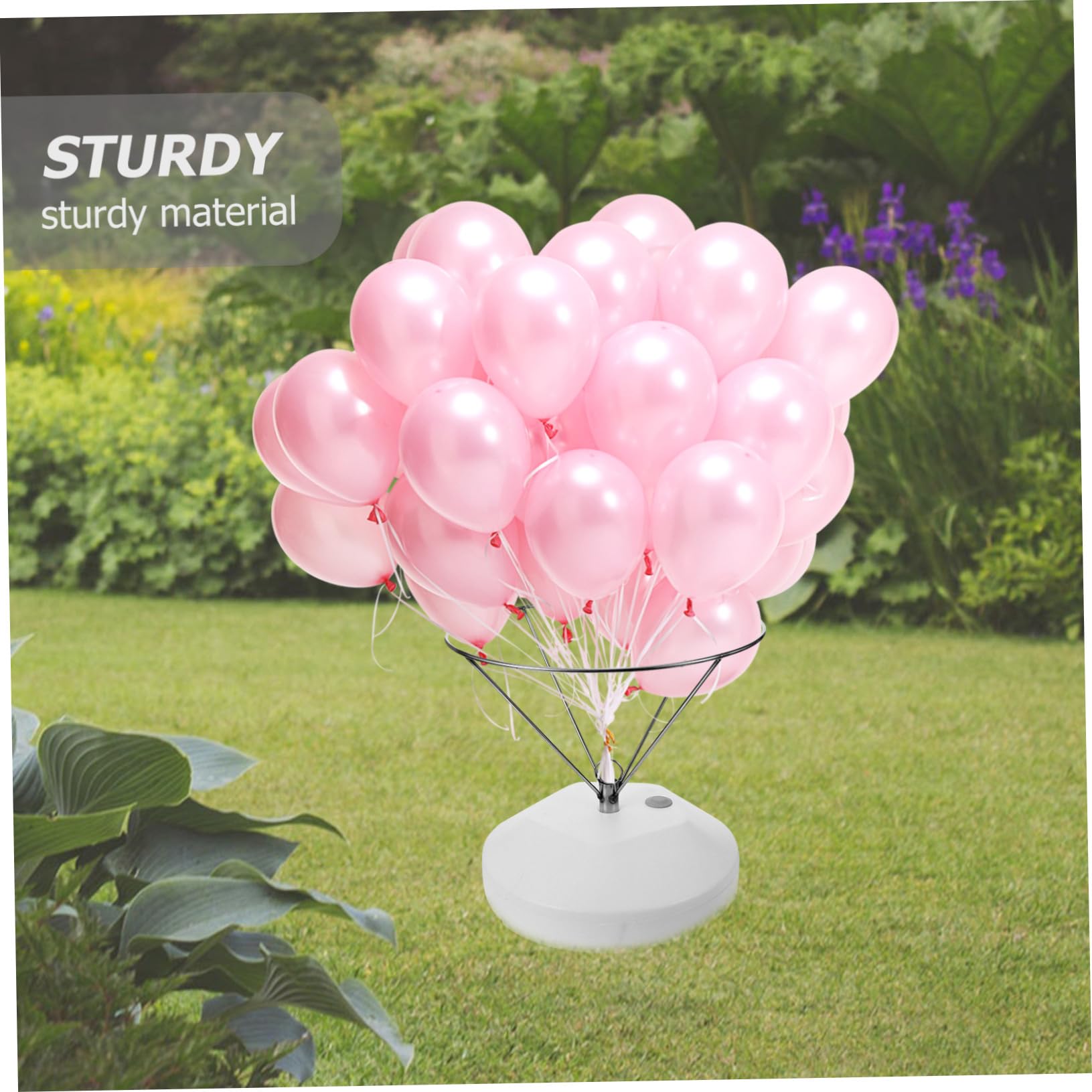 Ballon Präsentationsständer 1 Satz mit Sockel aus Kunststoff und Edelstahl | Windfest, Vielseitig für Verschiedene Ballongrößen und Formen, Halloween Feier, Hochzeit und Party