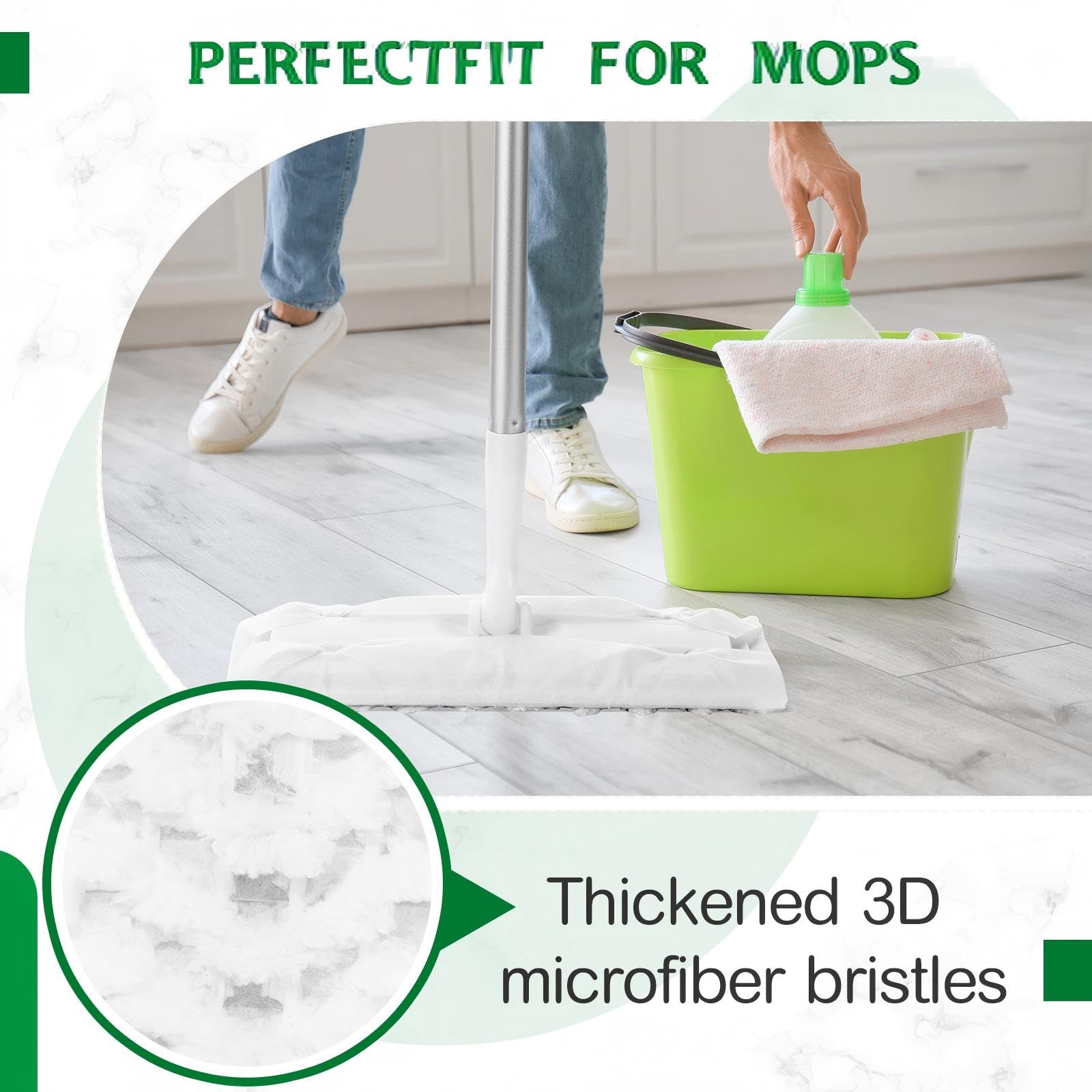 Gejoy 300 paños de barrido en seco resistentes compatibles con Swiffer Sweeper Mop, almohadillas de microfibra para limpiar el polvo de suelos de madera dura y el pelo de mascotas, recambios