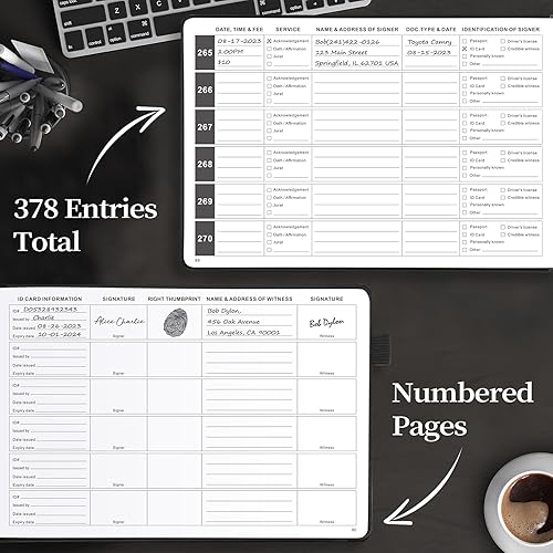 Miniatura 10 de JUBTIC Libro de registro de notario - Diario público notario de actos notariales - Suministros notariales con guardia de privacidad - Horizontal,