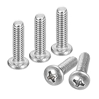 Vista 34 de uxcell Tornillos de máquina de cabeza redonda #10-32x1/2, tornillo de acero inoxidable 304 18-8, accionamiento Phillips, totalmente roscado, acabado