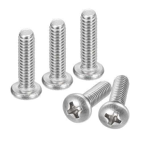 Miniatura 34 de uxcell Tornillos de máquina de cabeza redonda #10-32x1/2, tornillo de acero inoxidable 304 18-8, accionamiento Phillips, totalmente roscado, acabado