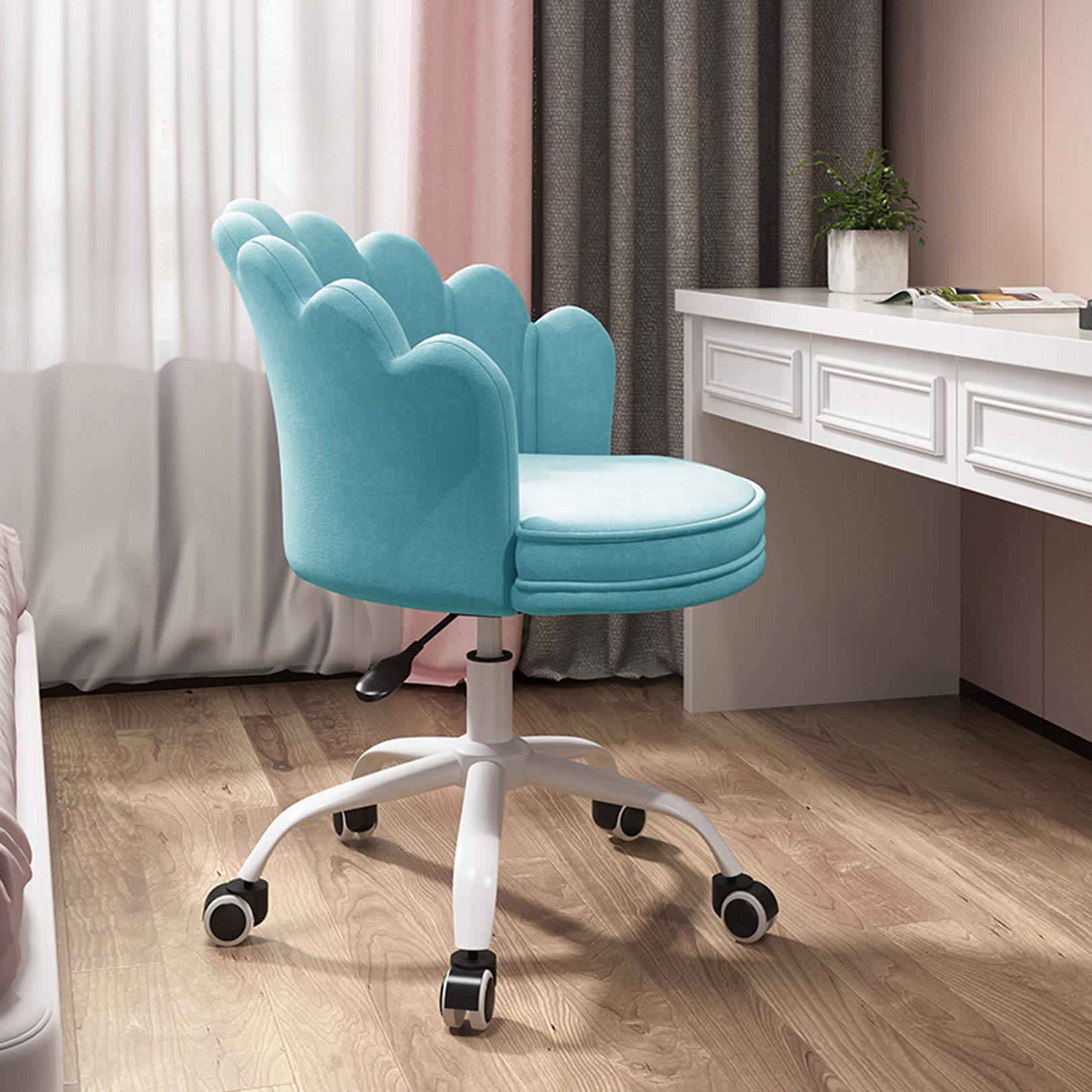 Silla de escritorio ergonómica ajustable – 40 – 50 cm de altura del asiento, silla giratoria con respaldo festoneado y ruedas – ideal para uso doméstico u oficina