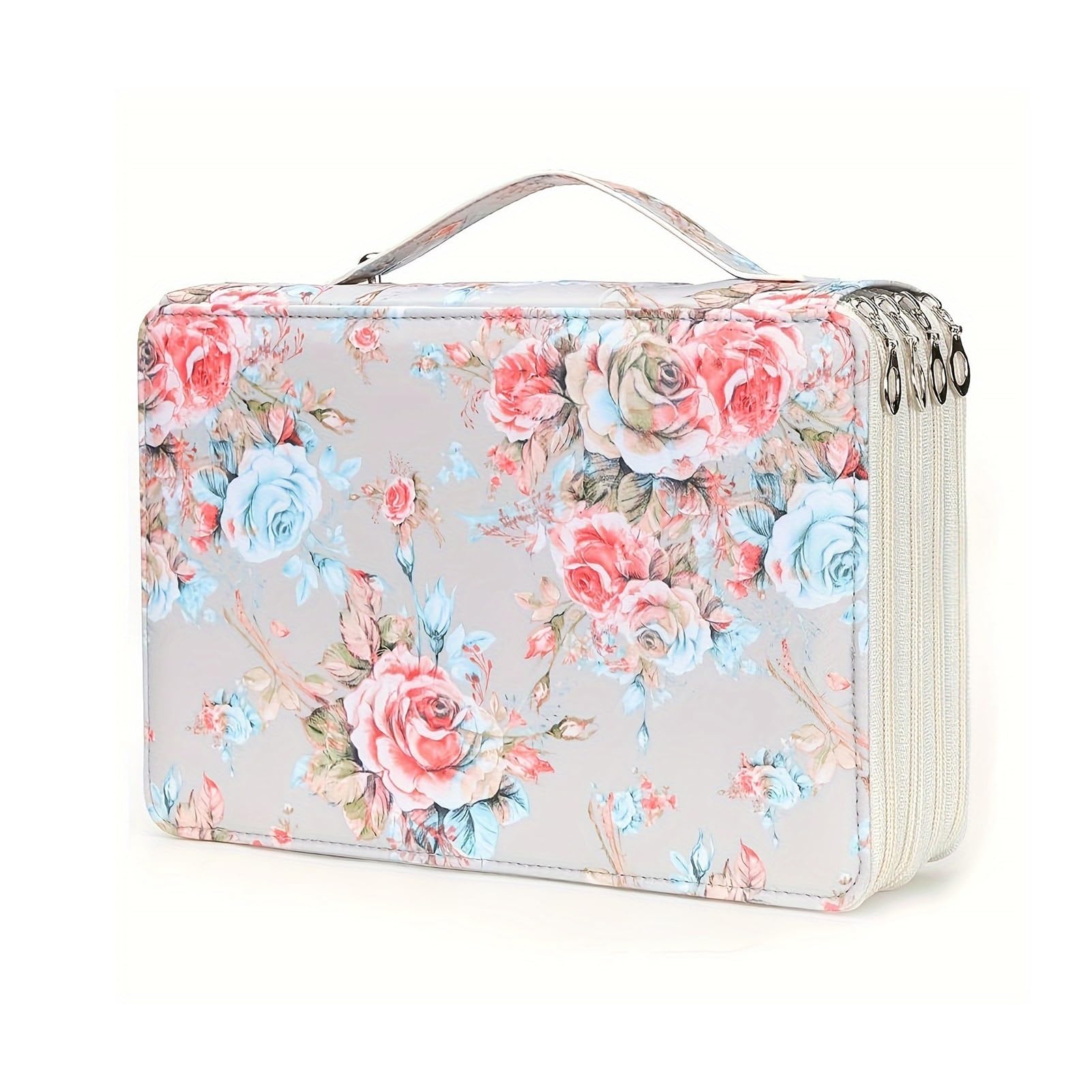 Zzhytang #7 252 Slots Large Capacity Pencil Case, 5-Layer Zipper Pen Organizer Bag, Floral Print Portable Stationery Storage For Colored Pencils, Markers & Art Supplies(#7)