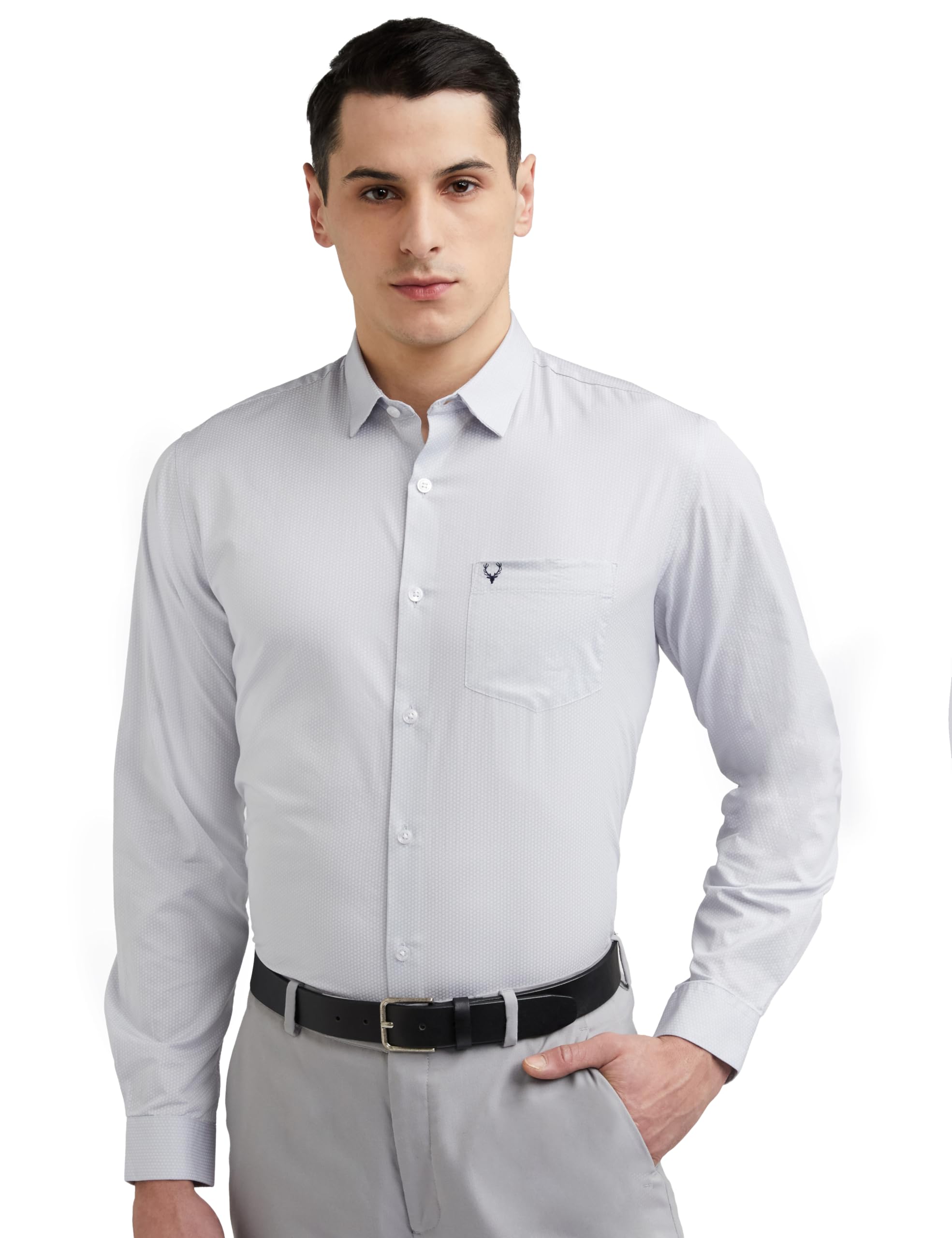 allen solly Men's 100% Cotton Regular Fit Shirt-picture-22