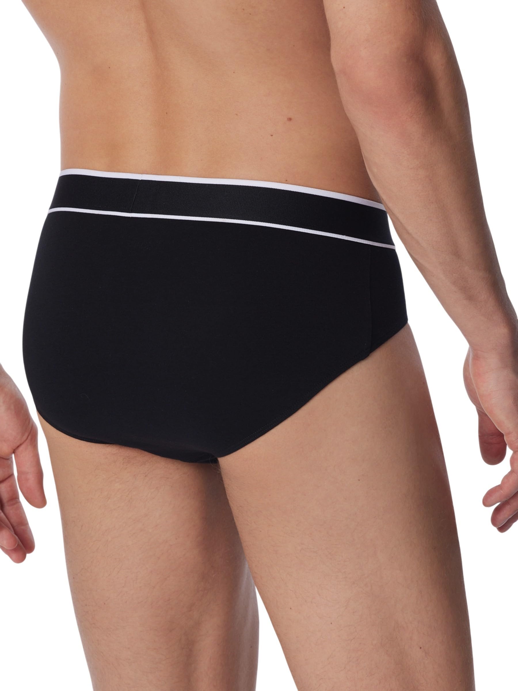 Schiesser Męskie majtki 5 par bielizny z bawełny organicznej 95/5 Organic Slip, czarne_183212, 4, Czarny_183212, 4