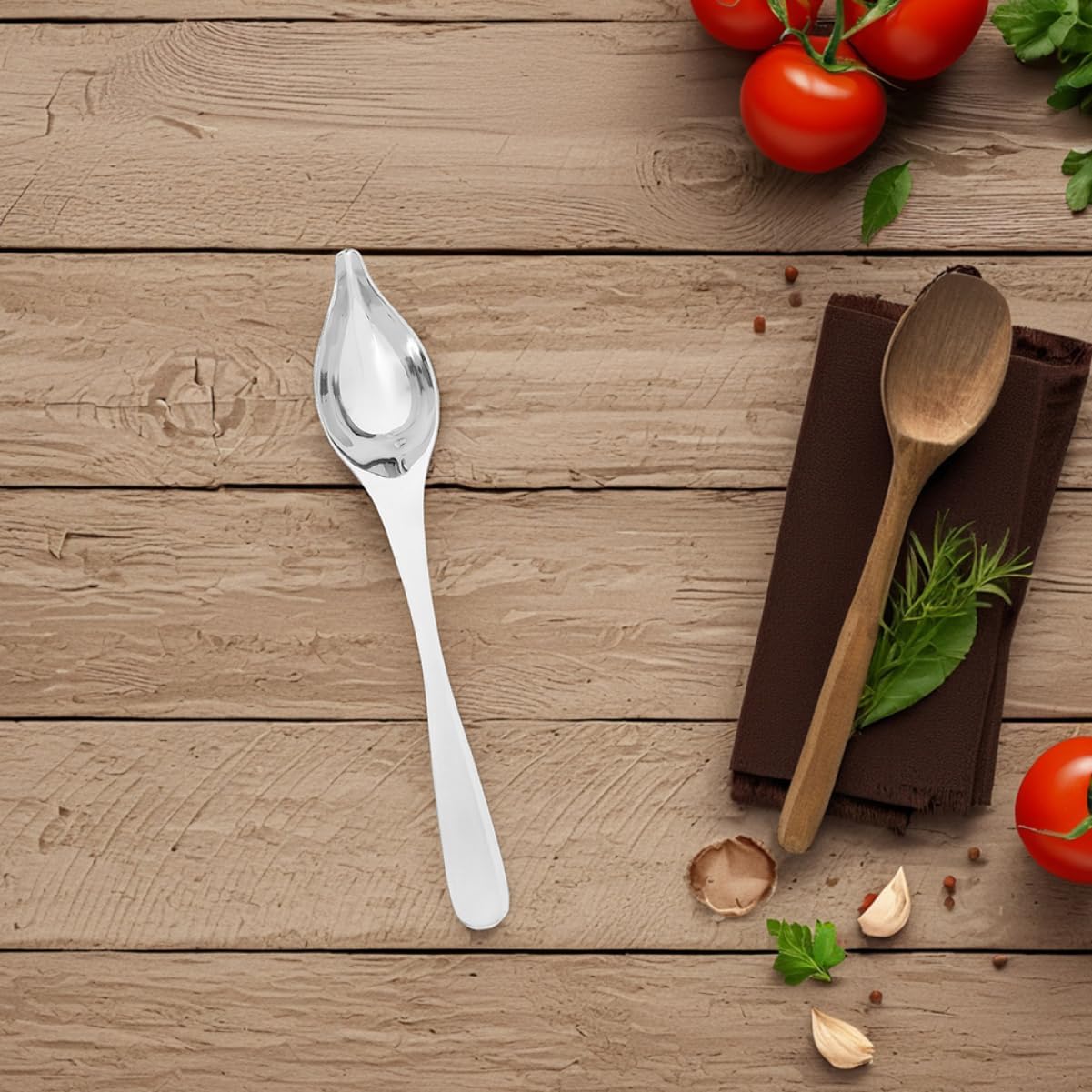 Generic 2pcs Stainless Steel Saucier Spoon Precision Decorating Utensils for Cakes Sauces and Desserts Ergonomic Tapered Spout Design for Comfortable Use Kitchen Essential