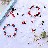 Vista 3 de Cuentas de madera de 0.394 pulgadas (0.394 in), 200 cuentas redondas de madera sueltas de madera para hacer cuentas, manualidades, decoración