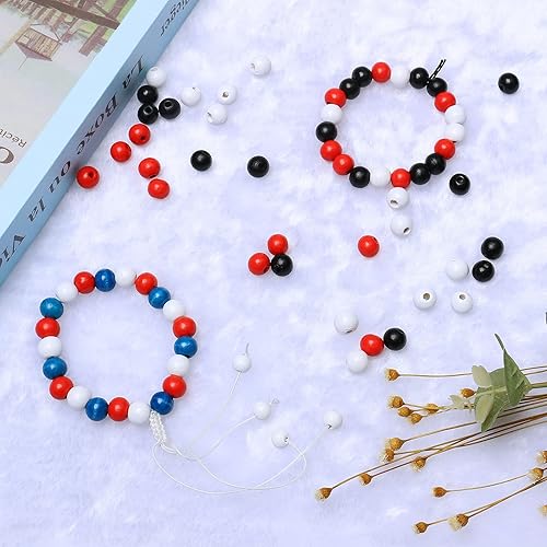 Miniatura 3 de Cuentas de madera de 0.394 pulgadas (0.394 in), 200 cuentas redondas de madera sueltas de madera para hacer cuentas, manualidades, decoración del