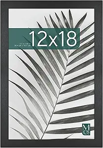 MCS Studio Gallery 12x18 Picture Frame Black Woodgrain, Rectangle Photo Frame for Photos, Posters & Art Prints (1-Pack)