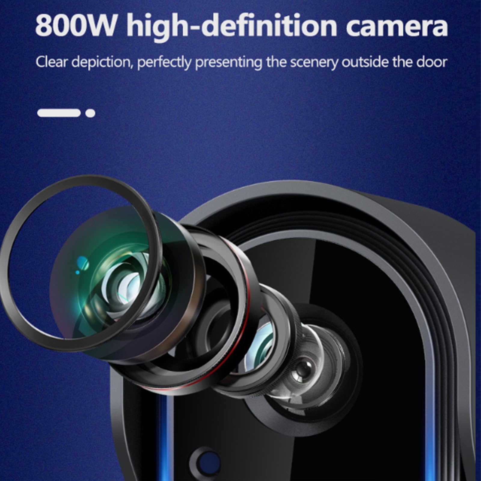Genérico Timbre con Video Impermeable X8, cámara inalámbrica sin suscripción, intercomunicador de Audio bidireccional, Monitor HD de 4.3", Lente Gran Angular panorámica de 170°, visión Nocturna (A)