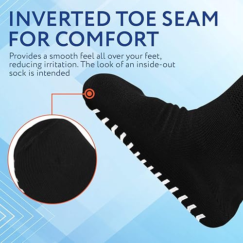 Miniatura 4 de IMPRESA 2 pares de calcetines antideslizantes superanchos para linfedema, bariátricos y de gran tamaño, elásticos hasta 30 pulgadas sobre la