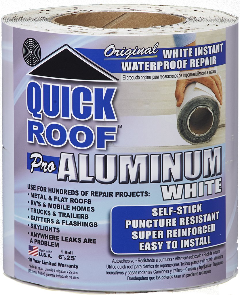 RV Trailer Camper Sealants Aluminum Roof Repair White 6 X25' QUICK ROOF