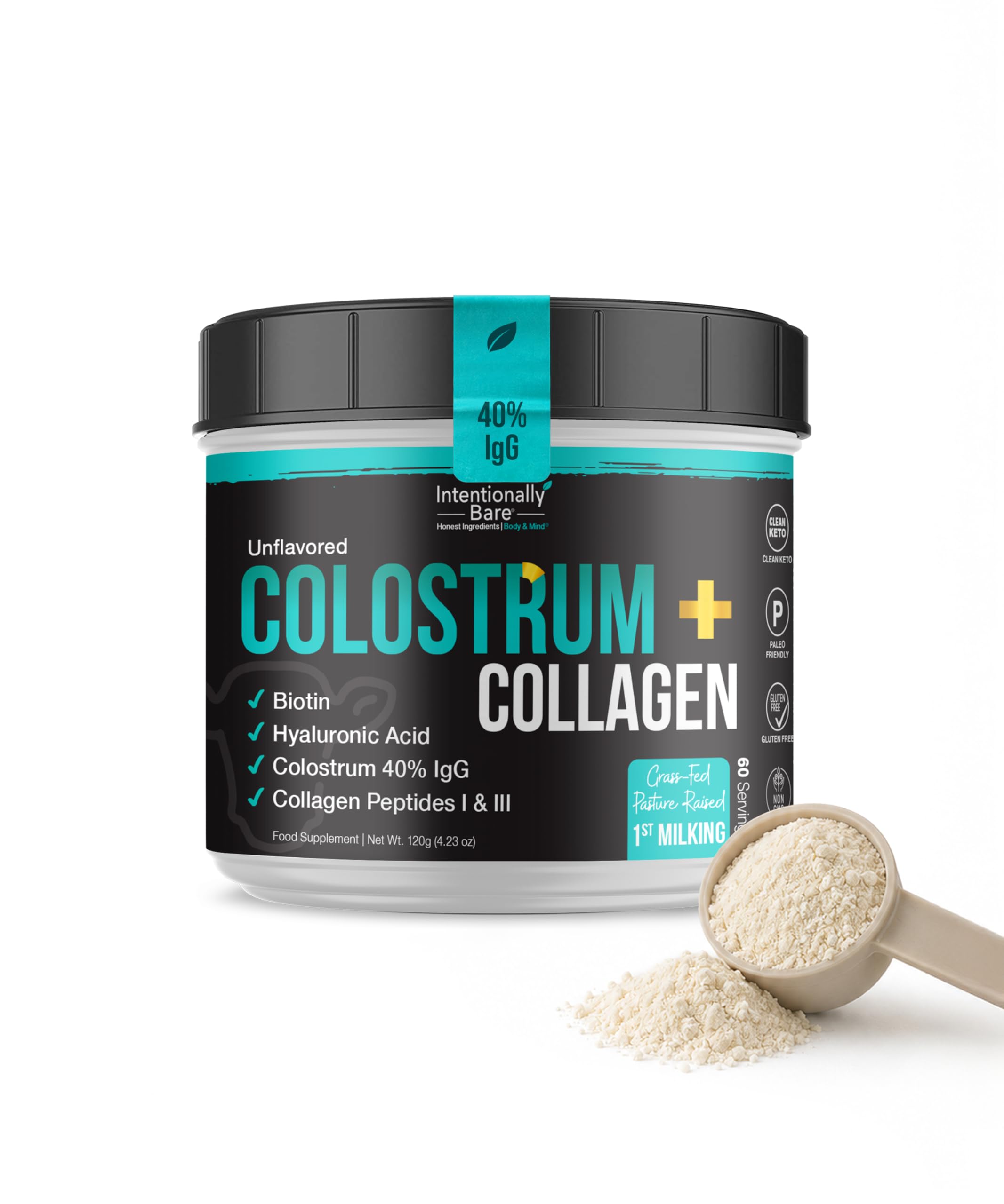 Intentionally Bare Colostrum and Collagen Powder Unflavored