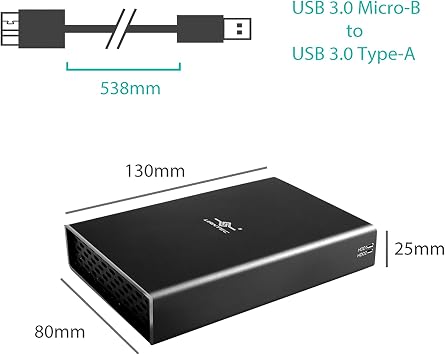 Vantec Nexstar GX USB 3.0 Dual 2.5 SATA SSD/HDD RAID Enclosure, Black (NST-272S3-BK)