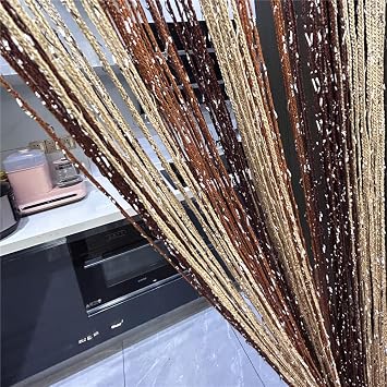 ave split Decorative Door String Curtain Wall Panel Fringe Window Room Divider Blind Divider Tassel Screen Home 100cm200cm #018317