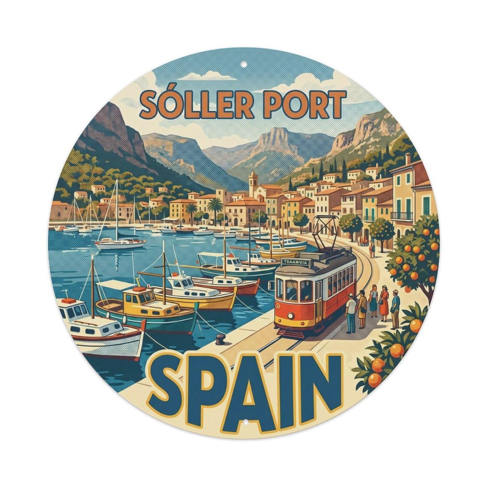 Mallorca Soller Port Spain Landmark Travel Metal Tin Sign