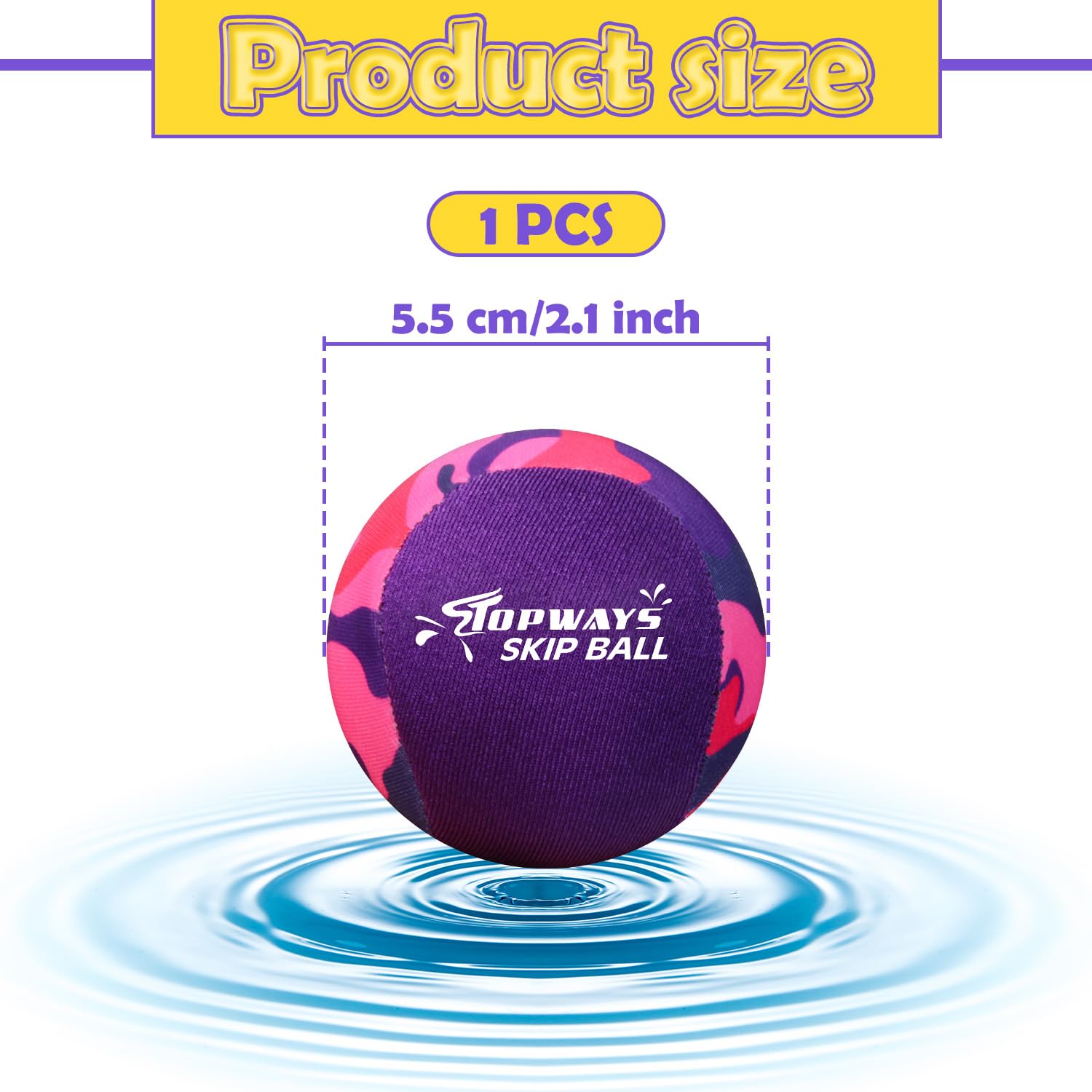 Water Bouncing Ball, Swimming Pool Toys Water-Proof Beach Toys, Water Skipping Ball, Pool Games for Kids & Adults (skip balls) - Image 4
